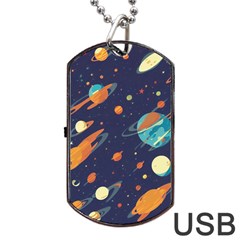 Space Galaxy Planet Universe Stars Night Fantasy Dog Tag Usb Flash (two Sides) by Uceng