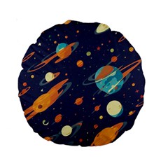 Space Galaxy Planet Universe Stars Night Fantasy Standard 15  Premium Round Cushions by Uceng