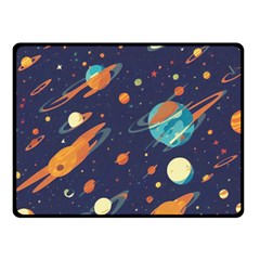 Space Galaxy Planet Universe Stars Night Fantasy Double Sided Fleece Blanket (small) by Uceng