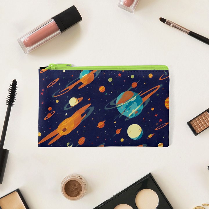 Space Galaxy Planet Universe Stars Night Fantasy Cosmetic Bag (XS)