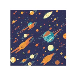 Space Galaxy Planet Universe Stars Night Fantasy Square Satin Scarf (30  X 30 ) by Uceng