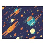 Space Galaxy Planet Universe Stars Night Fantasy Flano Blanket (Large) 80 x60  Blanket Front