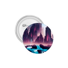 Urban City Cyberpunk River Cyber Tech Future 1 75  Buttons by Uceng