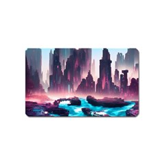 Urban City Cyberpunk River Cyber Tech Future Magnet (name Card)