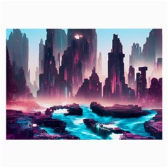 Urban City Cyberpunk River Cyber Tech Future Large Glasses Cloth by Uceng