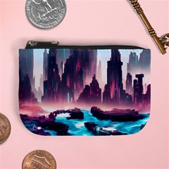 Urban City Cyberpunk River Cyber Tech Future Mini Coin Purse by Uceng