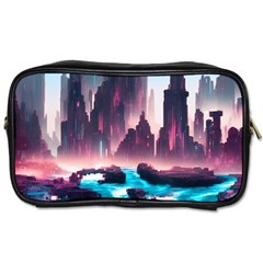 Urban City Cyberpunk River Cyber Tech Future Toiletries Bag (two Sides) by Uceng