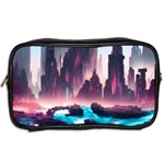 Urban City Cyberpunk River Cyber Tech Future Toiletries Bag (Two Sides) Back