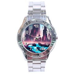 Urban City Cyberpunk River Cyber Tech Future Stainless Steel Analogue Watch by Uceng