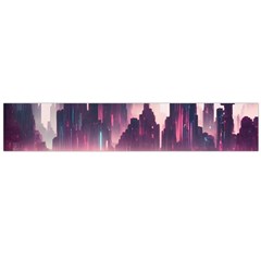 Urban City Cyberpunk River Cyber Tech Future Large Flano Scarf  by Uceng