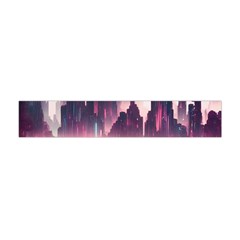 Urban City Cyberpunk River Cyber Tech Future Flano Scarf (mini) by Uceng