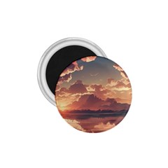 Sunset River Sky Clouds Nature Nostalgic Mountain 1 75  Magnets by Uceng