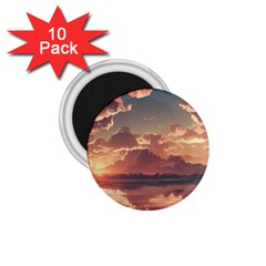 Sunset River Sky Clouds Nature Nostalgic Mountain 1 75  Magnets (10 Pack)  by Uceng