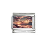 Sunset River Sky Clouds Nature Nostalgic Mountain Italian Charm (9mm) Front