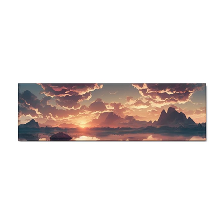 Sunset River Sky Clouds Nature Nostalgic Mountain Sticker Bumper (100 pack)