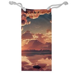 Sunset River Sky Clouds Nature Nostalgic Mountain Jewelry Bag by Uceng