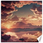 Sunset River Sky Clouds Nature Nostalgic Mountain Canvas 16  x 16  15.2 x15.41  Canvas - 1