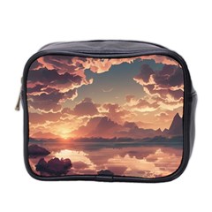 Sunset River Sky Clouds Nature Nostalgic Mountain Mini Toiletries Bag (two Sides) by Uceng