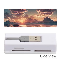 Sunset River Sky Clouds Nature Nostalgic Mountain Memory Card Reader (stick) by Uceng