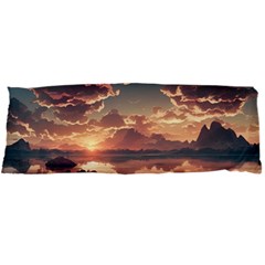 Sunset River Sky Clouds Nature Nostalgic Mountain Body Pillow Case Dakimakura (two Sides) by Uceng