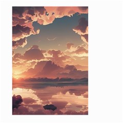 Sunset River Sky Clouds Nature Nostalgic Mountain Large Garden Flag (two Sides) by Uceng