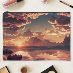 Sunset River Sky Clouds Nature Nostalgic Mountain Cosmetic Bag (xxxl) by Uceng