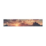 Sunset River Sky Clouds Nature Nostalgic Mountain Flano Scarf (Mini) Front