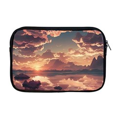 Sunset River Sky Clouds Nature Nostalgic Mountain Apple Macbook Pro 17  Zipper Case by Uceng