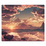 Sunset River Sky Clouds Nature Nostalgic Mountain Flano Blanket (Small) 50 x40  Blanket Front