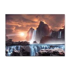 Water Waterfall Nature River Lake Planet Fantasy Sticker A4 (100 Pack) by Uceng