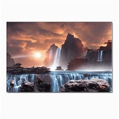 Water Waterfall Nature River Lake Planet Fantasy Postcards 5  X 7  (pkg Of 10) by Uceng