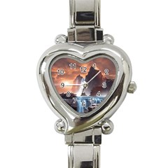 Water Waterfall Nature River Lake Planet Fantasy Heart Italian Charm Watch by Uceng