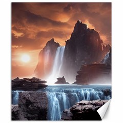 Water Waterfall Nature River Lake Planet Fantasy Canvas 20  X 24  by Uceng