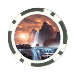 Water Waterfall Nature River Lake Planet Fantasy Poker Chip Card Guard by Uceng