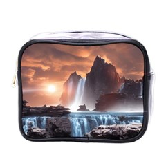 Water Waterfall Nature River Lake Planet Fantasy Mini Toiletries Bag (one Side) by Uceng