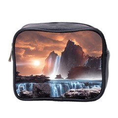 Water Waterfall Nature River Lake Planet Fantasy Mini Toiletries Bag (two Sides) by Uceng