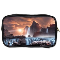 Water Waterfall Nature River Lake Planet Fantasy Toiletries Bag (two Sides) by Uceng