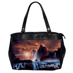 Water Waterfall Nature River Lake Planet Fantasy Oversize Office Handbag by Uceng