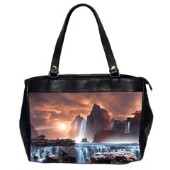 Water Waterfall Nature River Lake Planet Fantasy Oversize Office Handbag (2 Sides) by Uceng