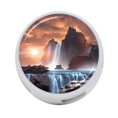 Water Waterfall Nature River Lake Planet Fantasy 4-port Usb Hub (one Side) by Uceng