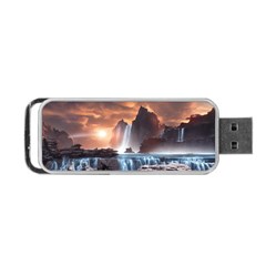 Water Waterfall Nature River Lake Planet Fantasy Portable Usb Flash (one Side) by Uceng