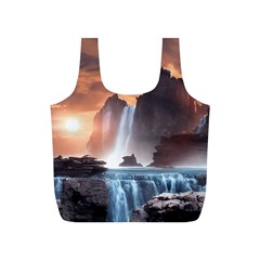 Water Waterfall Nature River Lake Planet Fantasy Full Print Recycle Bag (s) by Uceng