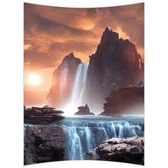 Water Waterfall Nature River Lake Planet Fantasy Back Support Cushion by Uceng