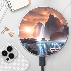 Water Waterfall Nature River Lake Planet Fantasy Wireless Charger by Uceng