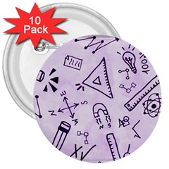 Science Research Curious Search Inspect Scientific 3  Buttons (10 Pack)  by Uceng