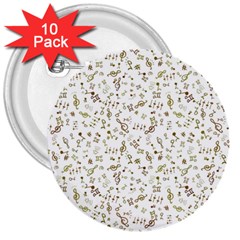 Background Ornamental Pattern Graphic Seamless 3  Buttons (10 Pack)  by Uceng