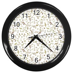 Background Ornamental Pattern Graphic Seamless Wall Clock (black) by Uceng