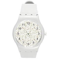 Background Ornamental Pattern Graphic Seamless Round Plastic Sport Watch (m) by Uceng