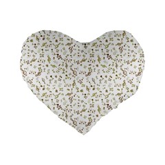 Background Ornamental Pattern Graphic Seamless Standard 16  Premium Flano Heart Shape Cushions