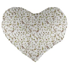 Background Ornamental Pattern Graphic Seamless Large 19  Premium Flano Heart Shape Cushions by Uceng